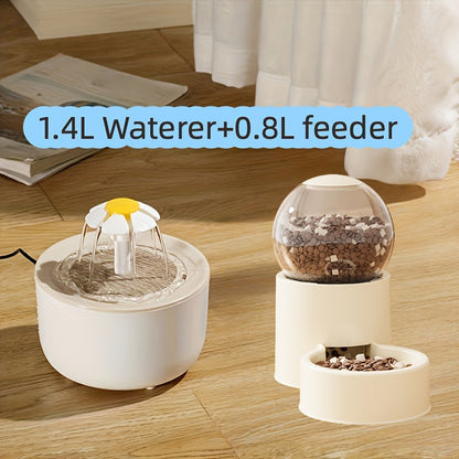 Fontaine à eau pour animaux 1,5 L, silencieuse, alimentée par USB, sans BPA - Fontaine automatique pour chats et petits animaux, facile à nettoyer, sans pile, distributeur d'eau filtrée fraîche en continu