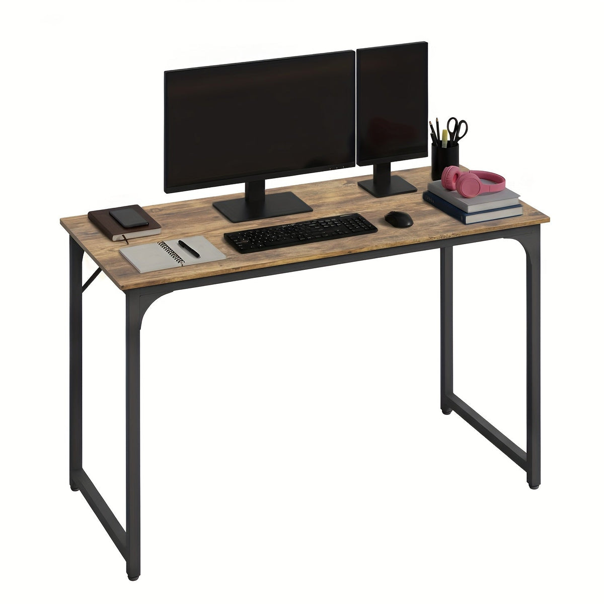 Bureau d'ordinateur 32/39/47 pouces – Bureau moderne pour écriture et gaming avec cadre en métal robuste, poste de travail pour bureau à domicile, PC, ordinateur portable et moniteur, 3 tailles disponibles