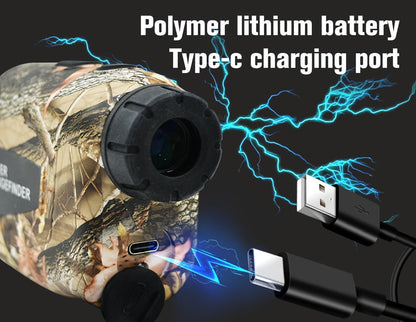 Télémètre laser 1200 yards – Grossissement 6X, rechargeable, compensation de pente, verrouillage de drapeau, mesure de vitesse et d'altitude, design camouflage pour golf et chasse