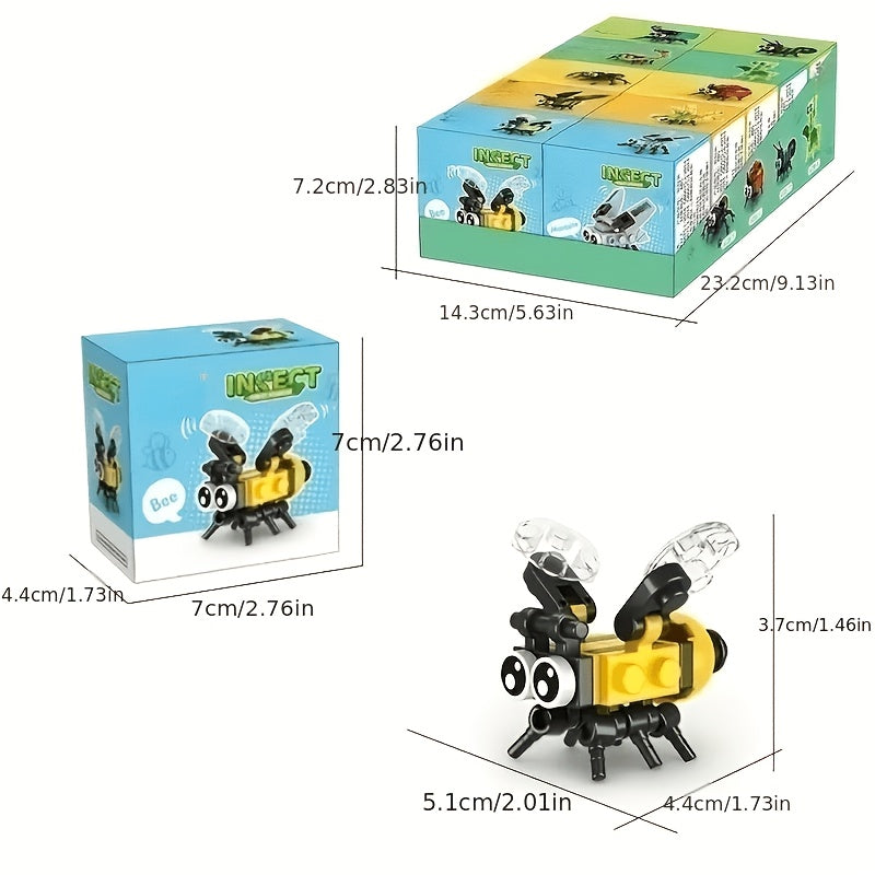 Ensemble de blocs de construction Insectes 10 pièces - Petites briques de modèles d'animaux avec abeille, coccinelle, luciole, libellule, araignée et scorpion, jouet éducatif STIM pour enfants, garçons et filles, cadeau d'anniversaire et de Noël