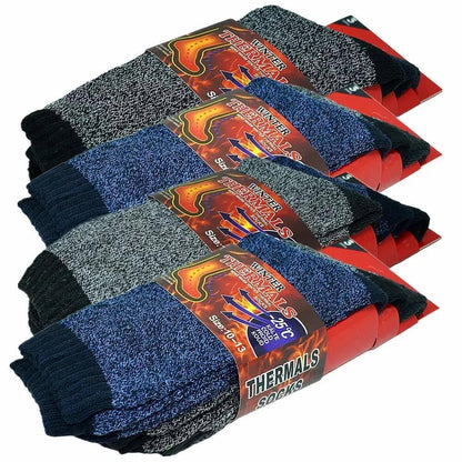 Lot de 6 paires de chaussettes thermiques pour hommes – Chaussettes épaisses isolantes pour temps froid, randonnée, ski, camping et sports d'extérieur, chaussettes d'hiver en acrylique pour bottes