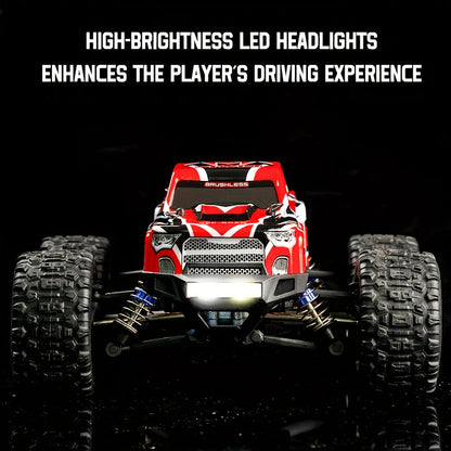 JJRC 1:20 Brushless 4WD RC Rock Racer - Remote Control Off-Road Truck with Full Proportional Control, Hydraulic Suspension, LED Headlights, Steel Drivetrain | Best RC Car for Kids & Adults