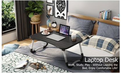 Plateau de lit pour ordinateur portable et repas – Grand plateau de petit-déjeuner avec porte-gobelet et tiroir pour canapé, sol, étude, lecture et écriture, table d'appoint portable