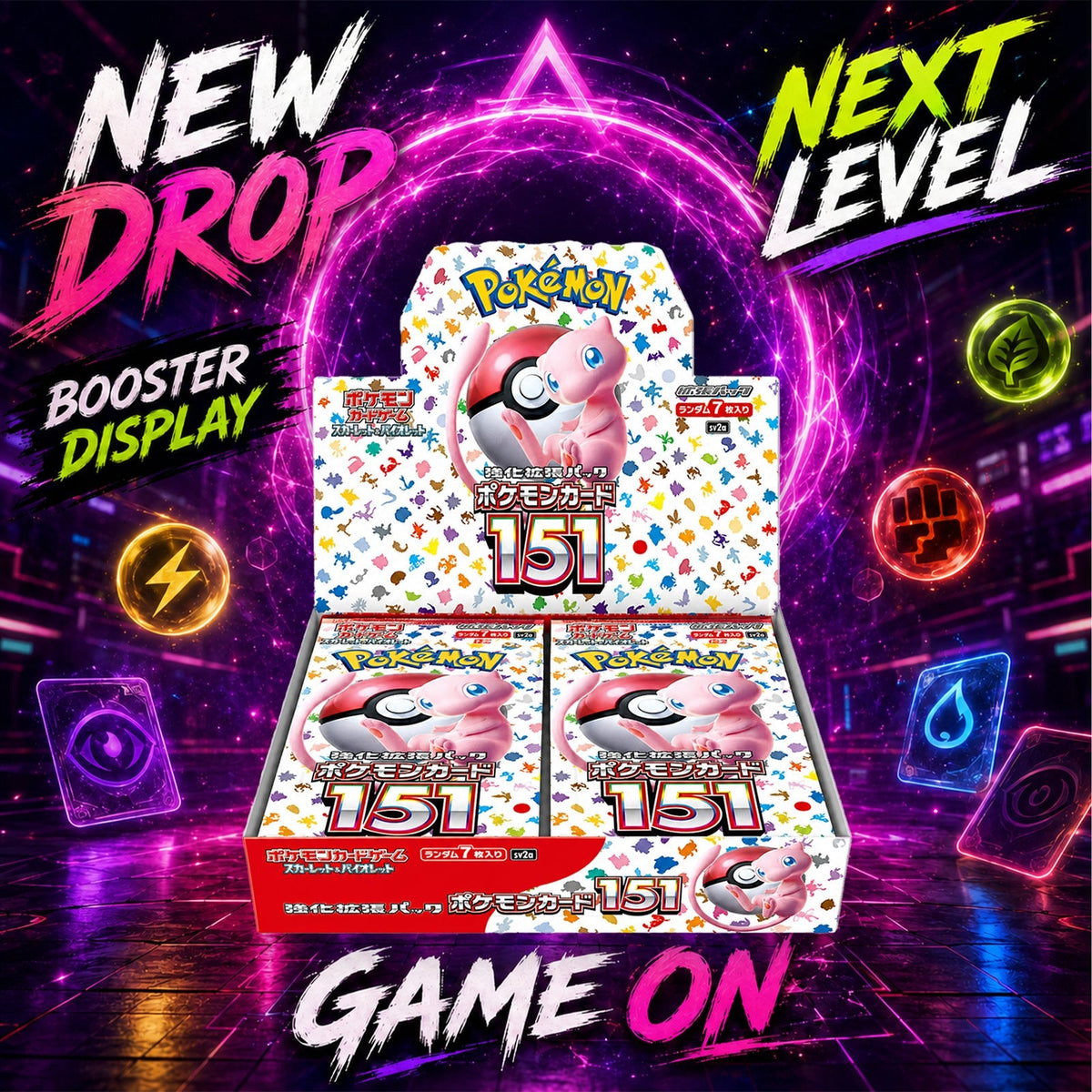 Boîte de boosters Pokémon 151 SV2a japonaise – Scellée en usine, série Écarlate et Violet, 20 boosters, Dracaufeu ex SAR, Mew ex SAR, Master Ball Holo, possibilité de "God Pack" légendaire