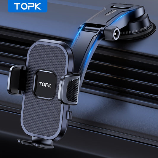 Support universel de téléphone pour tableau de bord - Support de voiture réglable pour iPhone, Samsung et tous les smartphones Android, fixation stable avec angles de vue flexibles, utilisation facile d'une seule main
