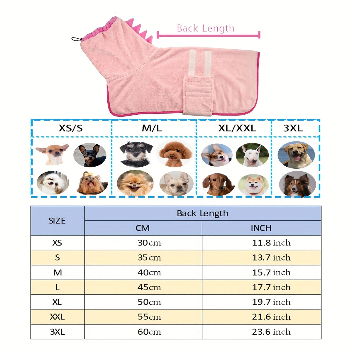 Peignoir de bain en microfibre pour chiens et chats avec gants de séchage - Peignoir ultra-doux à séchage rapide, serviette ajustable pour temps froid, plage et piscine (1 peignoir + 2 gants)