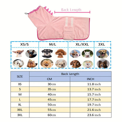 Peignoir de bain en microfibre pour chiens et chats avec gants de séchage - Peignoir ultra-doux à séchage rapide, serviette ajustable pour temps froid, plage et piscine (1 peignoir + 2 gants)