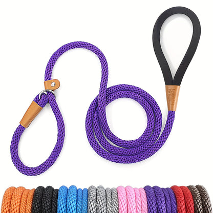 Laisse pour chien en nylon durable pour petits, moyens et grands chiens - Laisse de dressage robuste tissée S-XL, 8 couleurs, laisse de promenade avec poignée confortable et résistante