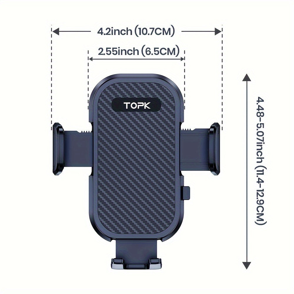 Support de téléphone pour voiture avec crochet de fixation en métal – Fixation sécurisée réglable, design ergonomique, compatibilité universelle pour iPhone 15 14 13 Samsung Galaxy Android, support de conduite mains libres, noir
