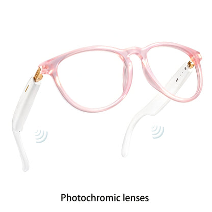 Lunettes intelligentes avec traduction instantanée en 160 langues, assistant GPT, audio Bluetooth 5.2, appels mains libres, lecture de musique, verres photochromiques et anti-lumière bleue – Technologie portable unisexe