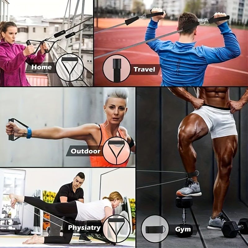 Lot de 5 bandes de résistance 113 kg – Bandes d'exercice ultra-résistantes et anti-casse pour hommes et femmes, extenseurs de musculation pour salle de sport à domicile, yoga, pilates, étirements