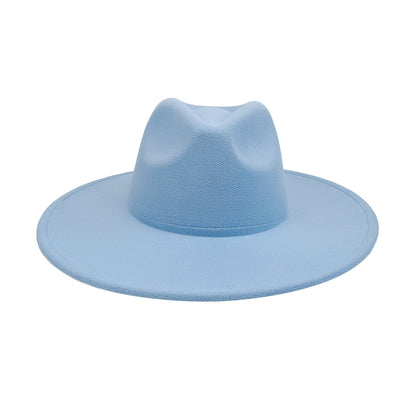 Chapeau de cow-boy à larges bords pour hommes et femmes – Fedora en feutre style western, chapeau style Panama Trilby jazz classique, chapeau de soleil pour festivals en plein air, voyages et tenue décontractée au quotidien