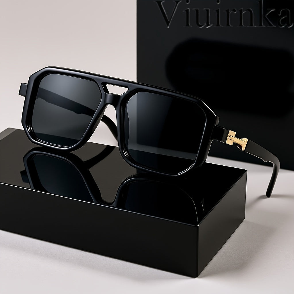 Lunettes de soleil unisexe à monture carrée oversize, protection UV, branches rétro écailles de tortue, pour hommes et femmes, voyage, plage, usage quotidien, inclut étui et chiffon de nettoyage, 6 couleurs