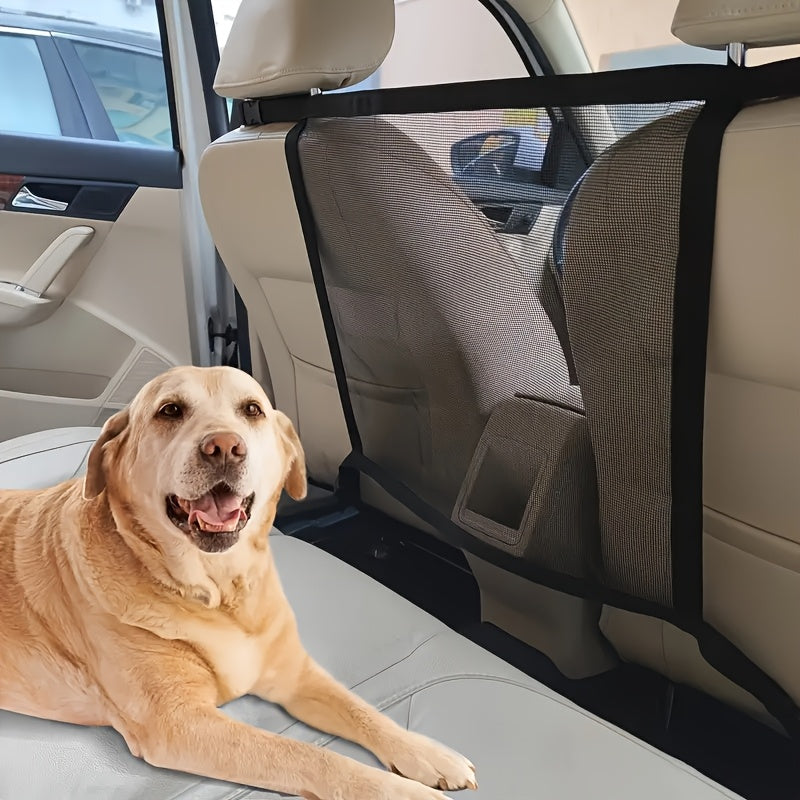 Filet de protection et de rangement pour animaux en voiture - Organisateur réglable en polyester, protection de siège arrière facile à installer pour tous véhicules, tailles M et L pour chiens et chats