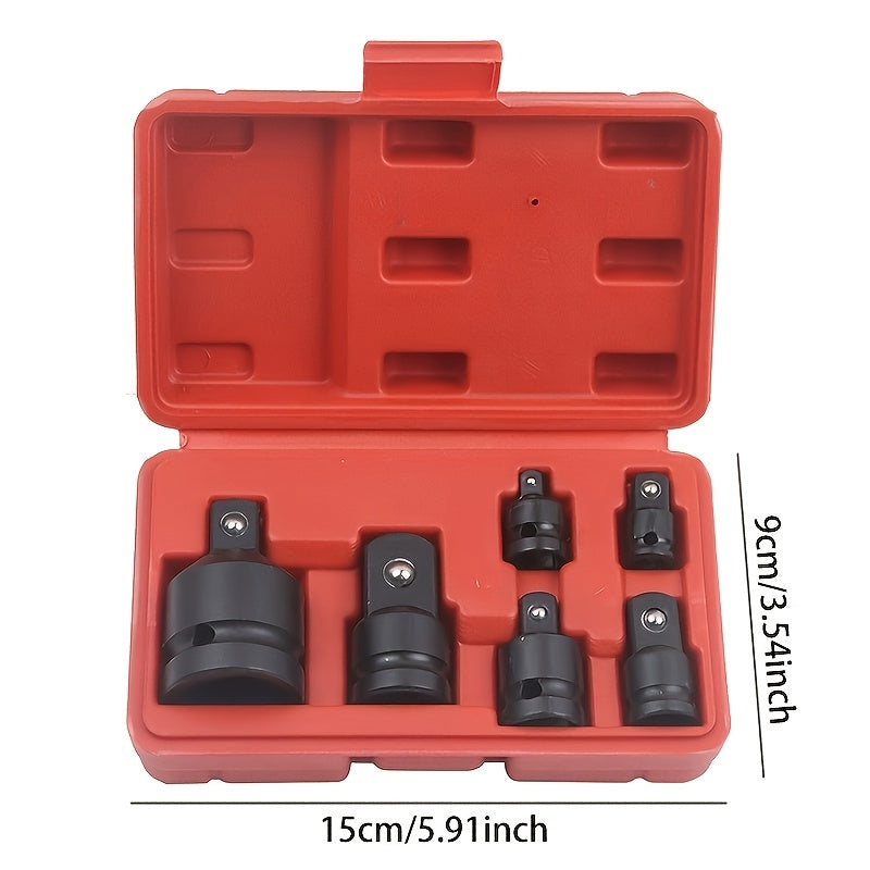 Jeu de 6 adaptateurs et réducteurs à choc 1/4" à 3/4" – Kit de conversion d'entraînement carré femelle-mâle pour clé pneumatique en acier chrome-molybdène avec verrouillage à bille et revêtement protecteur pour réparation automobile