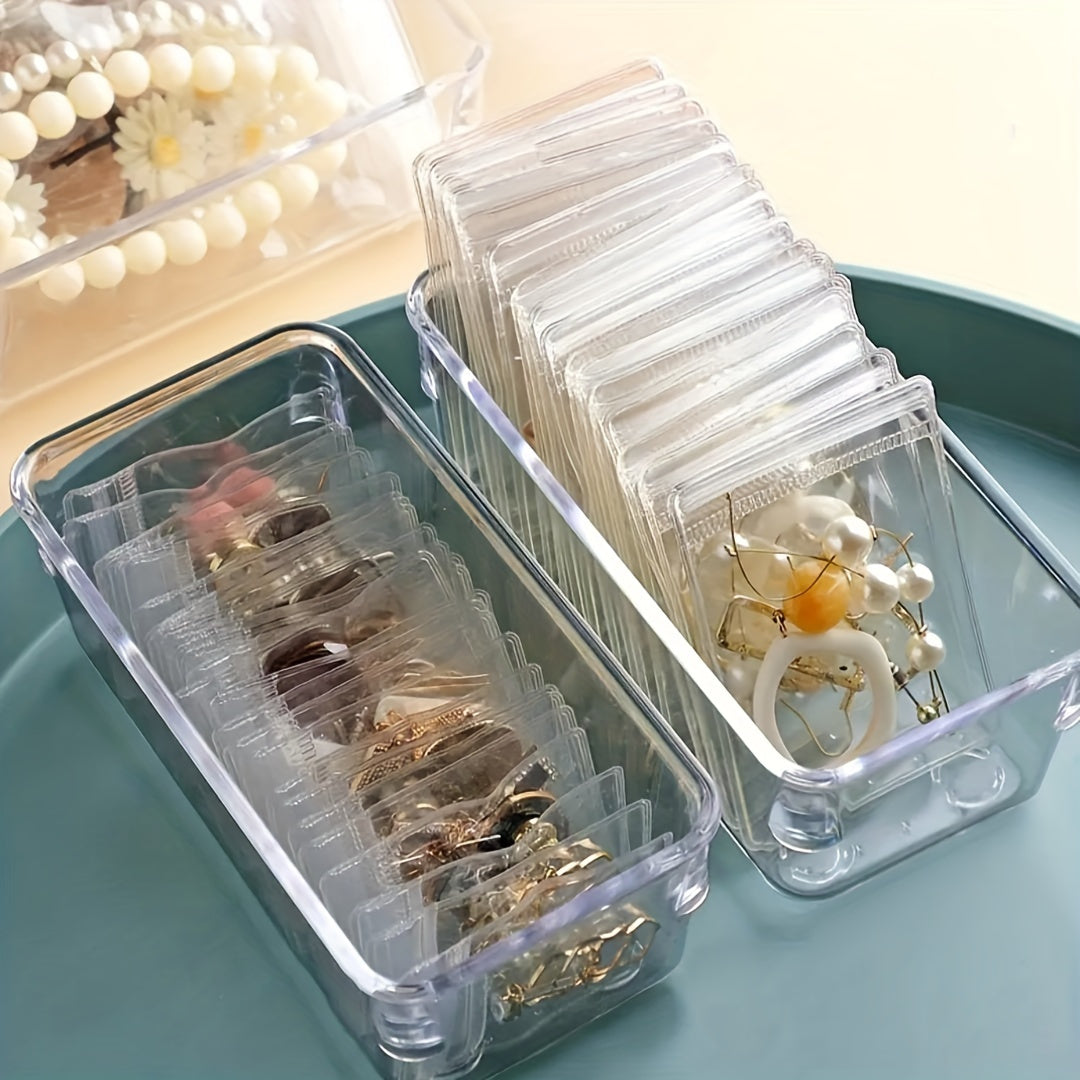 Sachets à bijoux refermables transparents, 100 pièces, pochettes zippées antioxydantes, sacs de rangement auto-adhésifs 7x10 cm pour organisation de bijoux, durables, réutilisables et protecteurs