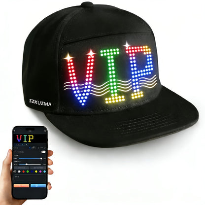 Casquette LED programmable contrôlée par application avec texte défilant et animation, casquette lumineuse unisexe réglable, intelligente, pour fête, mariage, Saint-Valentin, carnaval, festival, hommes et femmes