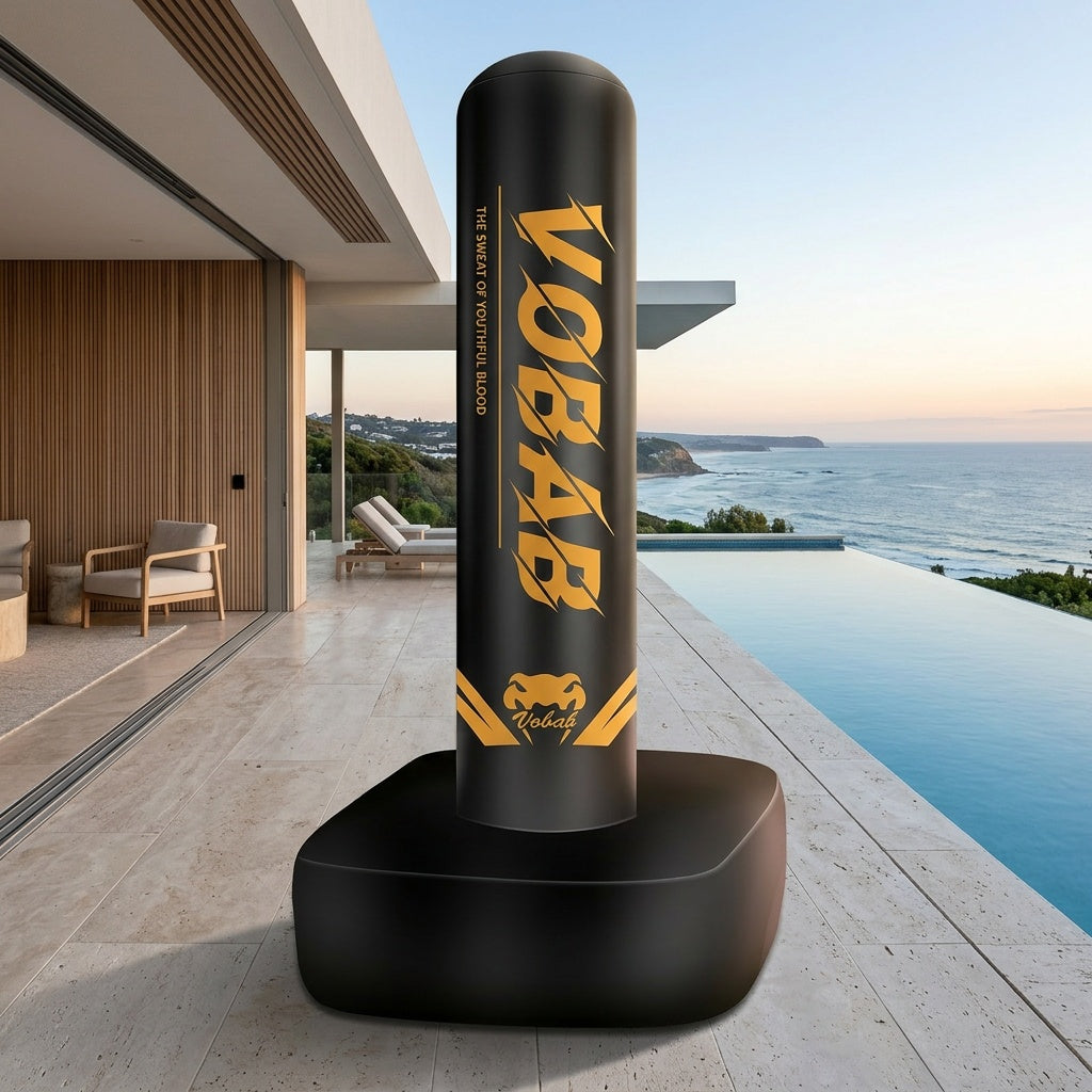 70-Inch Freestanding Punching Bag with Stand – Heavy Duty MMA Kickboxing Karate Training Bag for Adults Men & Women Beginners, Home Gym Boxing Equipment, Black Yellow
