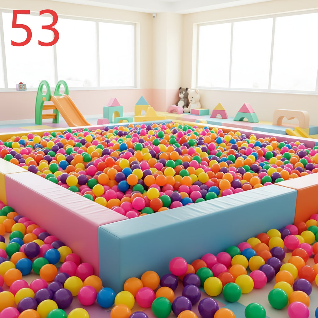 53 balles de piscine à balles arc-en-ciel pour enfants - Balles océaniques vibrantes pour tente de jeu, pataugeoire et jeux d'eau, balles en plastique sans BPA, jouet unisexe pour tout-petits, cadeau d'anniversaire, de Noël ou d'Halloween
