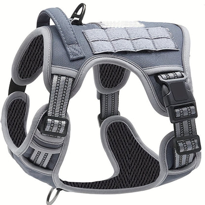 Harnais réfléchissant anti-traction pour chien avec poignée de contrôle – Gilet tactique militaire pour chiens d'assistance et d'entraînement, tailles S-XL, polyester durable, coupe ajustable pour chiens moyens et grands