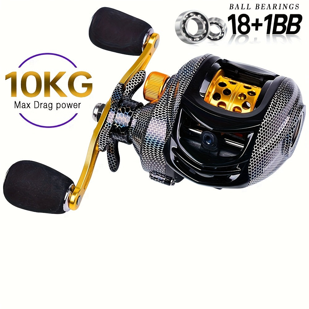 Moulinet de pêche casting ultra-léger avec système de frein magnétique, puissance de frein maximale de 22 lb – Moulinet profil bas ergonomique pour eau douce et eau de mer, gaucher et droitier, ratio de récupération fluide