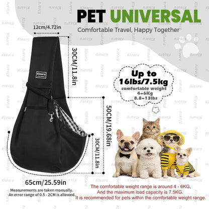 Sac bandoulière de transport pour chats et chiens jusqu'à 6,3 kg - Sac de transport croisé pour petits chiens et chats avec poche zippée - Sac bandoulière mains libres pour voyages en extérieur - Cadeau pour animaux pour Halloween et Noël