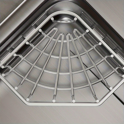 Organisateur d'évier de cuisine en acier inoxydable – Égouttoir à suspendre au robinet, porte-éponge gain de place pour éponge, brosse, torchon et éponges à récurer, résistant à la rouille, organisateur de comptoir de cuisine et de salle de bain