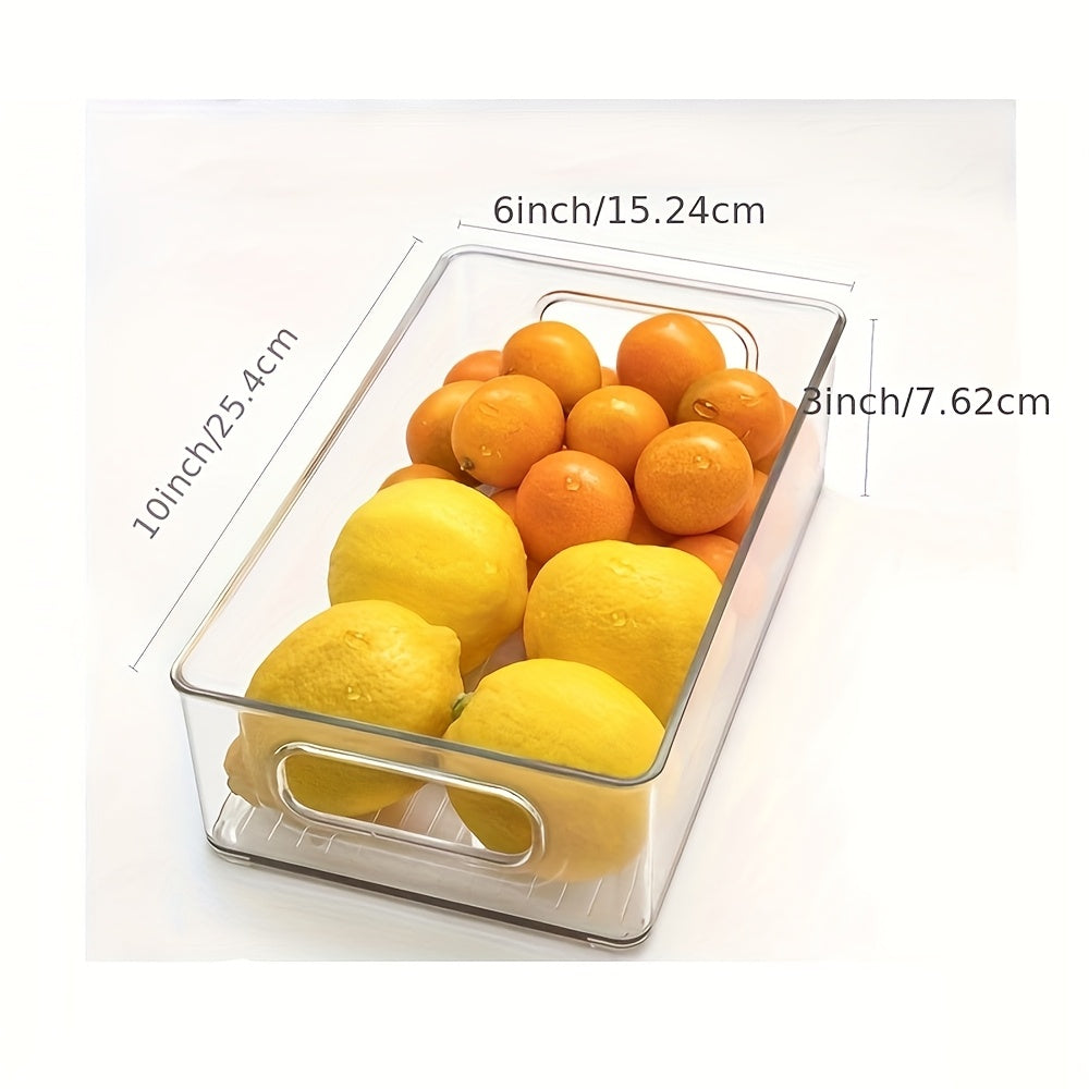 Lot de 6 bacs de rangement pour réfrigérateur, bacs de stockage alimentaires transparents et empilables pour réfrigérateur, congélateur, placard de cuisine et garde-manger, bacs en plastique épais amélioré de 25,4 cm pour salle de bain et chambre
