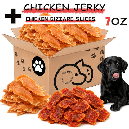 Friandises pour chiens au poulet séché - Vrai poulet séché pour chiens, riche en protéines et facile à digérer, collation saine et durable pour l'éducation des chiots et chiens adultes de toutes tailles.