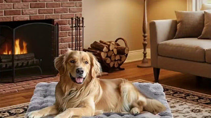 Lit orthopédique pour grands chiens – Couchage en mousse à mémoire de forme pour animaux avec housse amovible et lavable, base antidérapante, fausse fourrure, soulagement des articulations, ultra-résistant, tailles S, M, XL, XXL