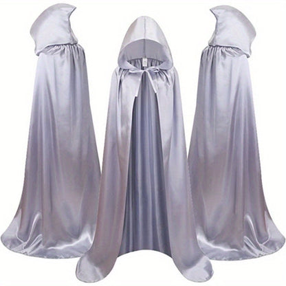 Cape de vampire gothique Halloween « Mort noire » 150 cm pour adultes – Aucun assemblage requis, costume à silhouette fluide pour maison de l'horreur, carnaval, cosplay, fête, décoration festive