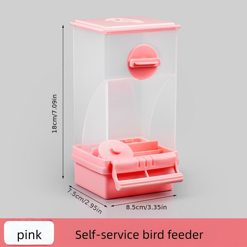 Mangeoire automatique anti-gaspillage pour oiseaux avec séparateur de coquilles – Distributeur de nourriture suspendu tout-en-un sans pile pour calopsittes, perruches et inséparables – Avec protection anti-éclaboussures, 1 pièce