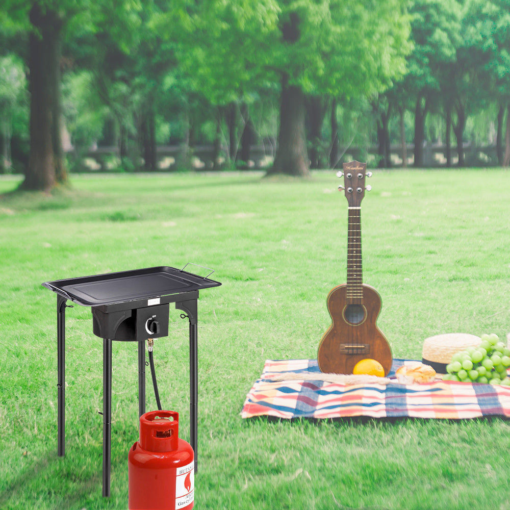 Réchaud à propane haute pression 100 000 - 225 000 BTU - Réchaud de camping extérieur robuste en fonte avec pieds détachables, régulateur certifié CSA, 1 ou 3 brûleurs pour le camping, les fêtes d'avant-match et le brassage