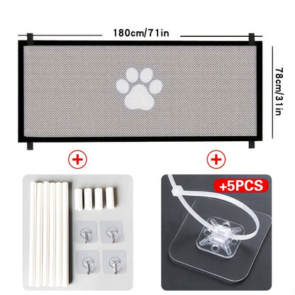 Barrière de sécurité pliable et portable pour animaux – Filet d'isolation en maille pliable pour portes intérieures, escaliers et pièces, disponible en petites et grandes tailles