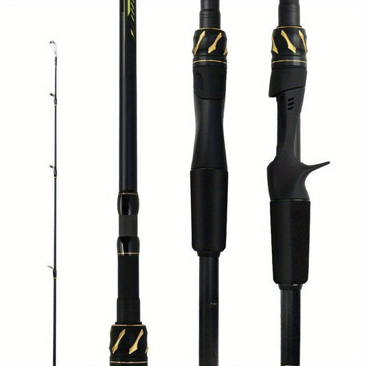 Canne à pêche en fibre de carbone casting & spinning – Pointe sensible, poignée confortable, grands anneaux pour la pêche à la perche et à la truite, eau douce & eau de mer – 165 cm / 180 cm / 210 cm, design moderne à rayures noires, cadeau de pêche idéal
