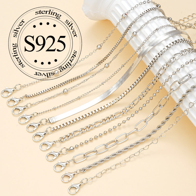 11 Piece 925 Sterling Silver Snake Chain Bangle Set for Women – Bohemian Stackable Twisted Bracelets, Vintage Holiday Jewelry Gift Set for Her