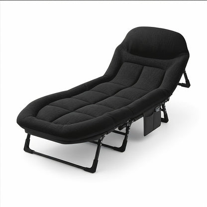 Lit de camp XL avec appui-tête intégré et matelas amovible – Lit pliant portable de 180 cm, cadre robuste pour adultes – pour le camping, lit d'appoint, voyage et pique-nique