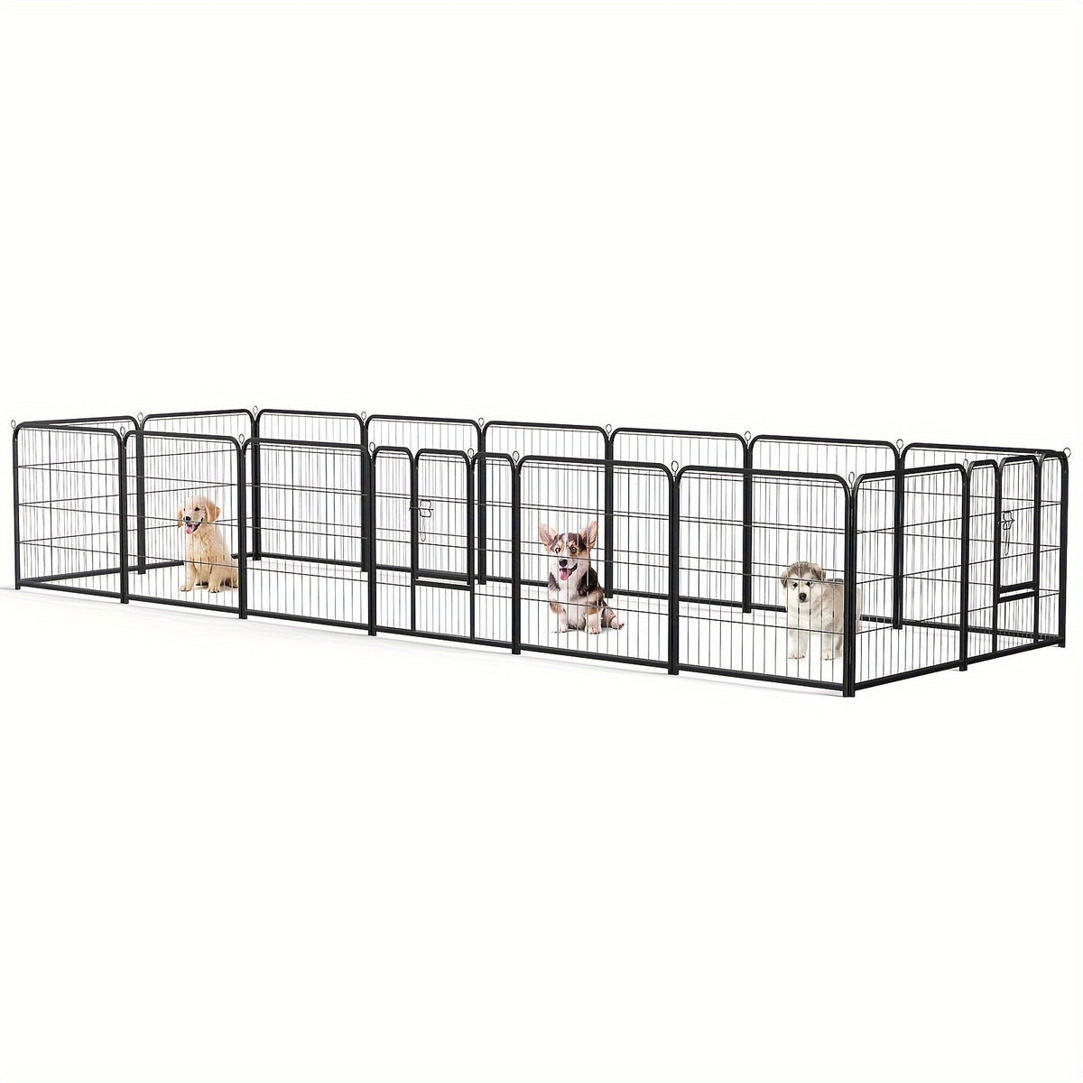 Parc pour chien 8 ou 16 panneaux, enclos d'exercice pour animaux de 61/81/102 cm de hauteur – Clôture pliable pour intérieur et extérieur pour chiens de grande, moyenne et petite taille et chiots