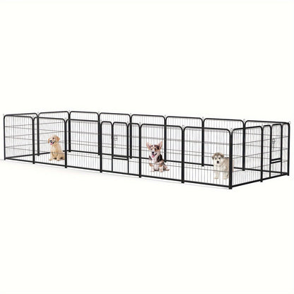 Parc pour chien 8 ou 16 panneaux, enclos d'exercice pour animaux de 61/81/102 cm de hauteur – Clôture pliable pour intérieur et extérieur pour chiens de grande, moyenne et petite taille et chiots
