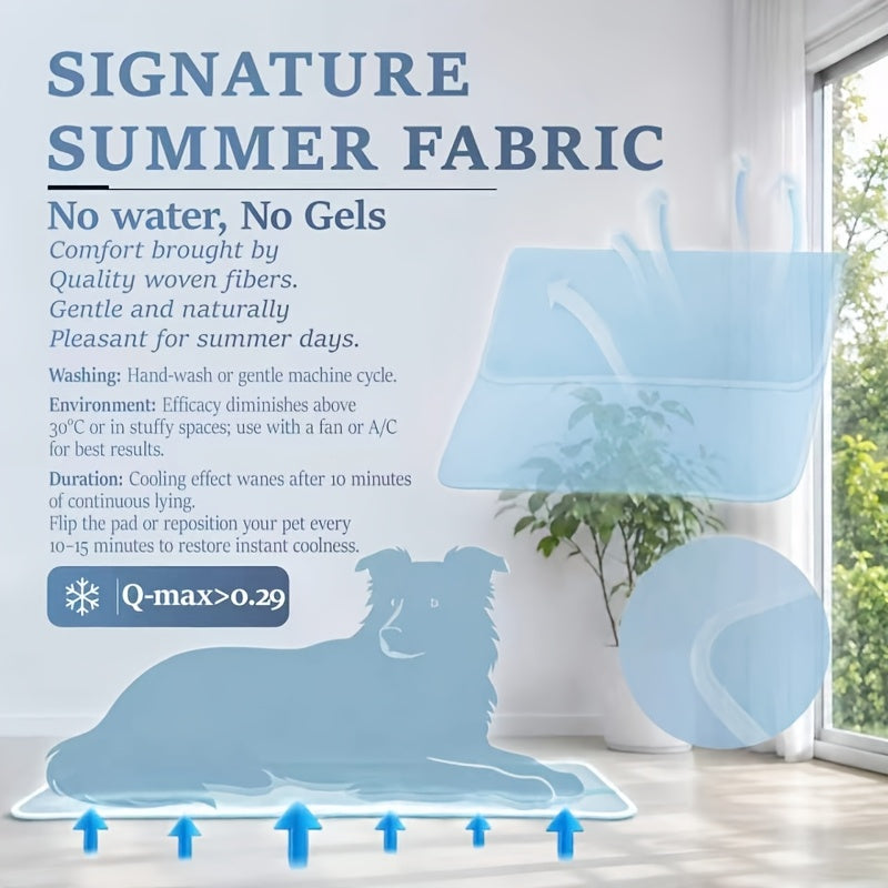 Tapis rafraîchissant pour chien pour l'été – Coussin rafraîchissant pour animal en polyester doux avec soutien cervical, tapis de sol de couchage intérieur pour chiens et chats très petits, petits et moyens, lit de soulagement de la chaleur