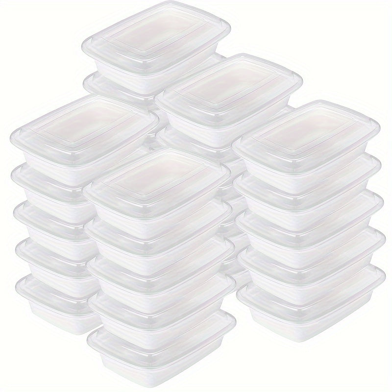 Récipients de préparation de repas 828 ml (28 oz), lot de 50 ou 150 avec couvercles – Boîtes à lunch Bento jetables en plastique à 1 compartiment, sans BPA, étanches, empilables, compatibles micro-ondes, lave-vaisselle et congélateur