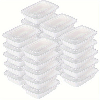 Récipients de préparation de repas 828 ml (28 oz), lot de 50 ou 150 avec couvercles – Boîtes à lunch Bento jetables en plastique à 1 compartiment, sans BPA, étanches, empilables, compatibles micro-ondes, lave-vaisselle et congélateur
