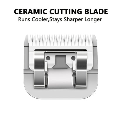 Tête de coupe en céramique amovible pour tondeuse pour animaux n° 10 - Acier à haute teneur en carbone, compatible avec les tondeuses Andis, Oster et A5 - Tête de coupe de rechange professionnelle pour toilettage canin (coupe 1/16 po / 1,5 mm)