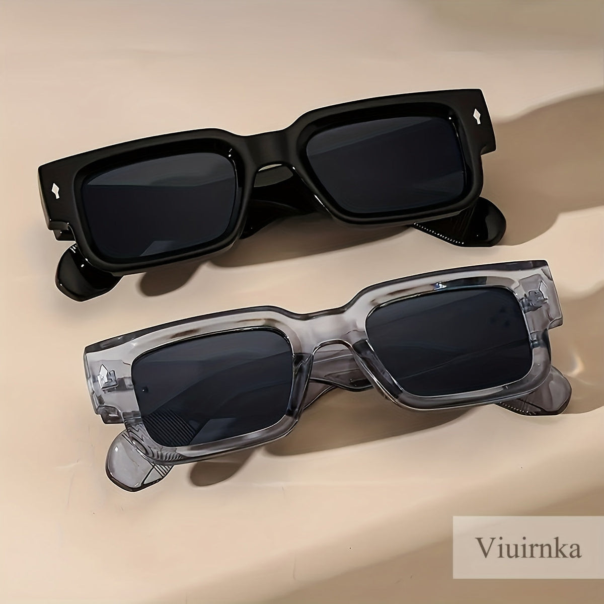 Lot de 2 lunettes rétro carrées épaisses - Monture audacieuse protection UV400 pour hommes et femmes, soirées, festivals, costumes d'Halloween et look quotidien affirmé