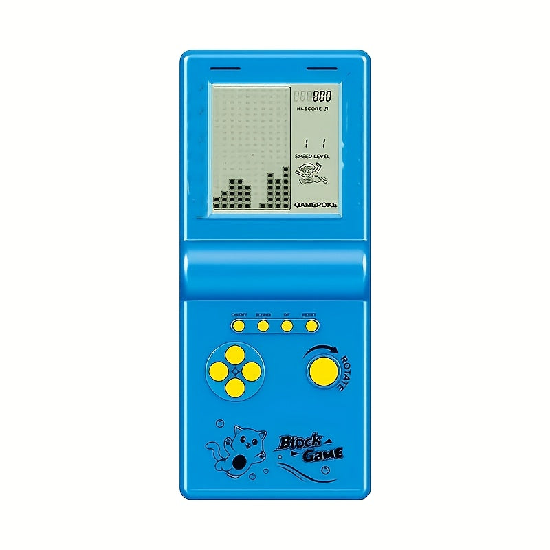 Mini console de jeux portable rétro, style brique, lecteur de jeux vidéo classique, plusieurs jeux intégrés, console d'arcade nostalgique, cadeau pour enfants, adultes, hommes et femmes, bleu vert