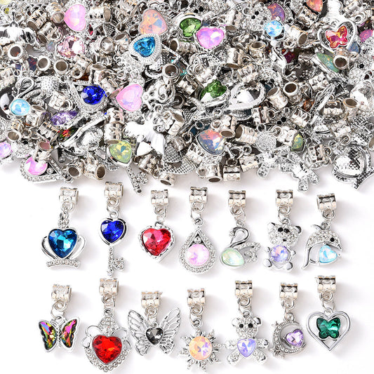 30Pcs DIY Jewelry Making Charms Pendants Bulk Zinc Alloy Vintage Colorful Mixed Assorted for Necklaces Bracelets Crafting Supplies