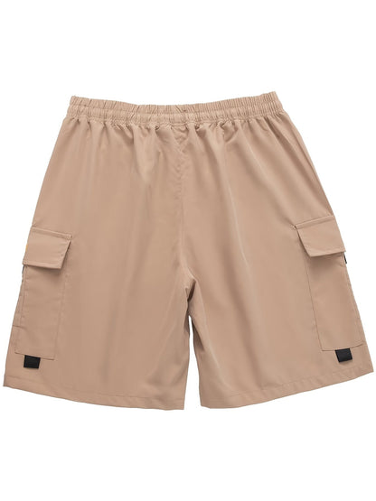 Lot de 4 shorts cargo pour homme, séchage rapide, multi-poches, taille élastique avec cordon de serrage, coupe ample, short de sport pour fitness, golf et activités en plein air – Vêtement de travail décontracté, léger et respirant, S-XXXL