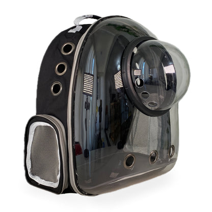 Sac à dos transporteur pour chat type capsule spatiale - Sac de transport portable pour chats et petits chiens avec fenêtre transparente, idéal pour les voyages, la randonnée et les sorties - Sac à dos bulle pour chat, noir