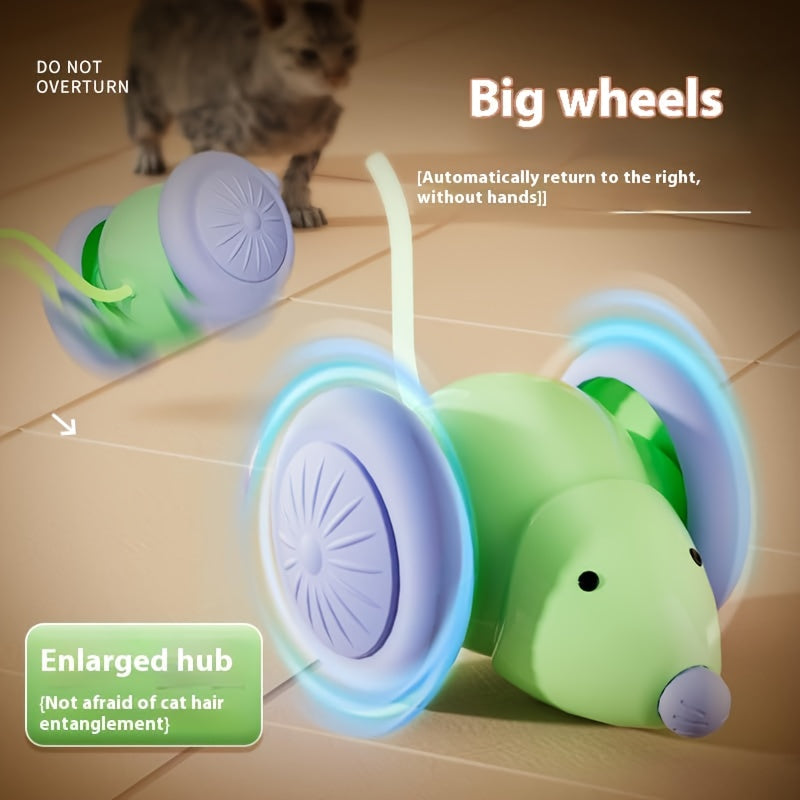 Jouet pour chat souris électrique intelligente à détection automatique - Jouet interactif pour chaton, anti-ennui, divertissement autonome, jouet pour chat à mouvement automatique, exercice et jeu mains libres pour chats d'intérieur
