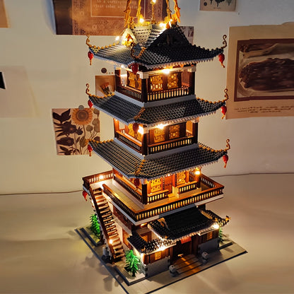 Ensemble de 6134 pièces de construction d'architecture ancienne chinoise "Miroir de la fée céleste", briques miniatures, puzzle complexe pour adultes, décoration intérieure, cadeau STEM pour Noël, anniversaire, Nouvel An